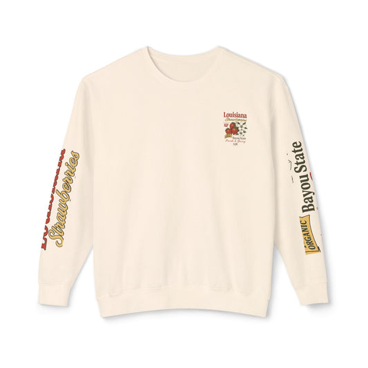 Crewneck Sweatshirt — Louisiana Strawberries Vintage Farm Graphic