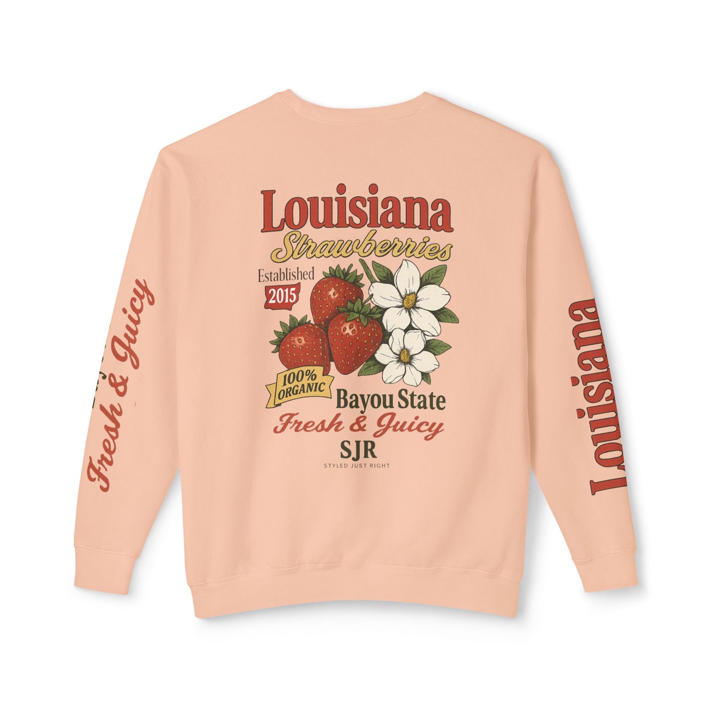 Crewneck Sweatshirt — Louisiana Strawberries Vintage Farm Graphic