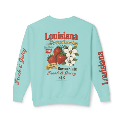 Crewneck Sweatshirt — Louisiana Strawberries Vintage Farm Graphic