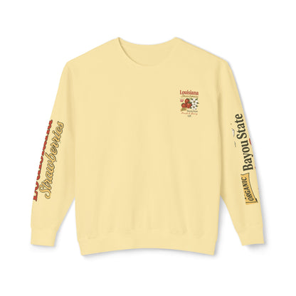 Crewneck Sweatshirt — Louisiana Strawberries Vintage Farm Graphic