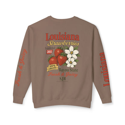 Crewneck Sweatshirt — Louisiana Strawberries Vintage Farm Graphic