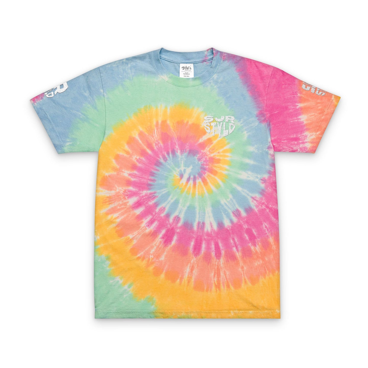 Colorful Oversized Tie-Dye T-Shirt with Embroidery, Casual Summer Wear, Festival Outfit, Gifts for Nature Lovers, Boho Vibes