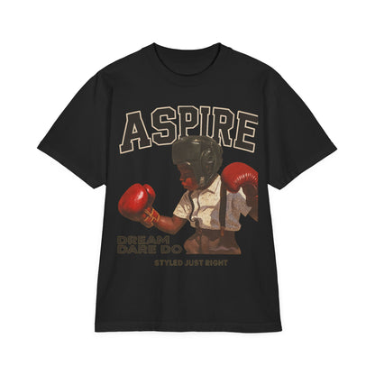 Garment-Dyed T-Shirt - Vintage Boxing Aspire Tee, Casual Streetwear, Motivational Apparel, Gift for Fitness Lovers, Retro Style