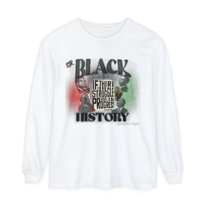 Black History month Garment-dyed Long Sleeve T-Shirt