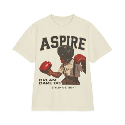 Garment-Dyed T-Shirt - Vintage Boxing Aspire Tee, Casual Streetwear, Motivational Apparel, Gift for Fitness Lovers, Retro Style