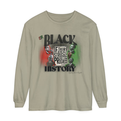 Black History month Garment-dyed Long Sleeve T-Shirt