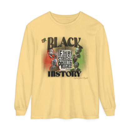 Black History month Garment-dyed Long Sleeve T-Shirt