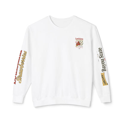 Crewneck Sweatshirt — Louisiana Strawberries Vintage Farm Graphic