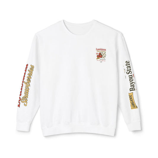 Crewneck Sweatshirt — Louisiana Strawberries Vintage Farm Graphic