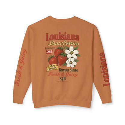 Crewneck Sweatshirt — Louisiana Strawberries Vintage Farm Graphic